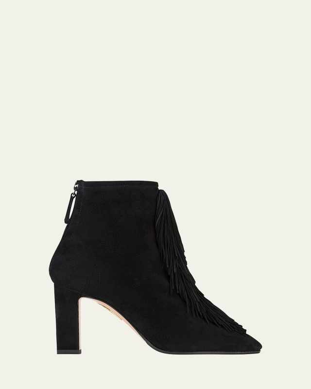 Gytane Fringe Suede Ankle Booties